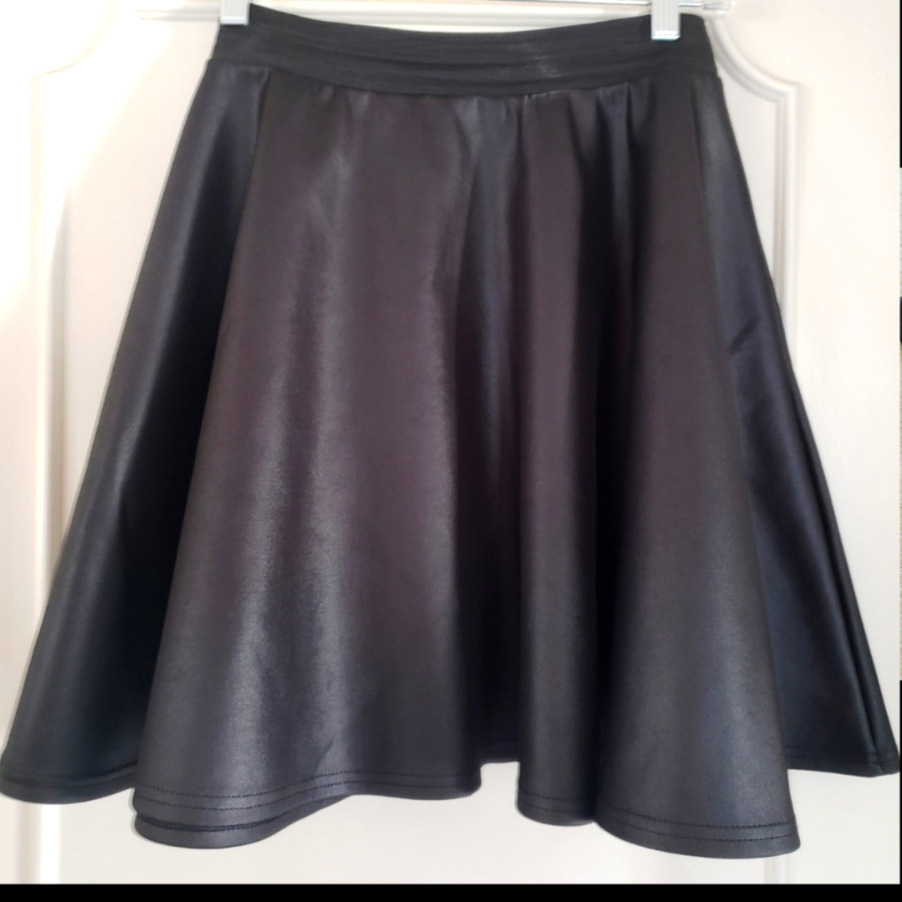 Black Short Wet Look skirt